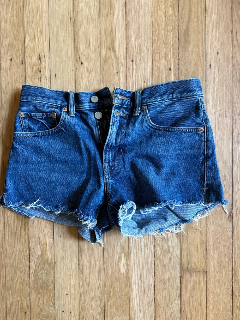 Lucky Brand Raw-Hem Dark Blue Denim Shorts